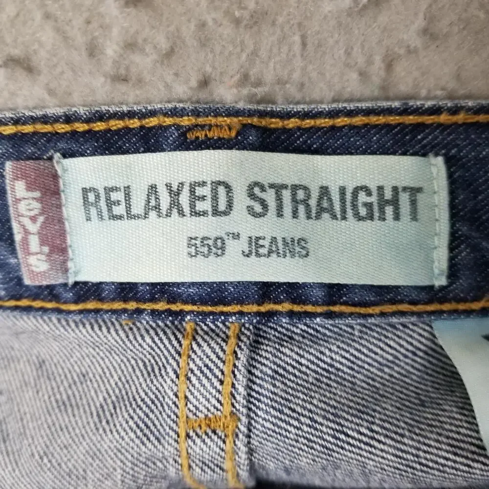 Levis 559 Relaxed Straight Jeans Mens 34x32 Blue Medium Wash 100% Cotton Denim‎